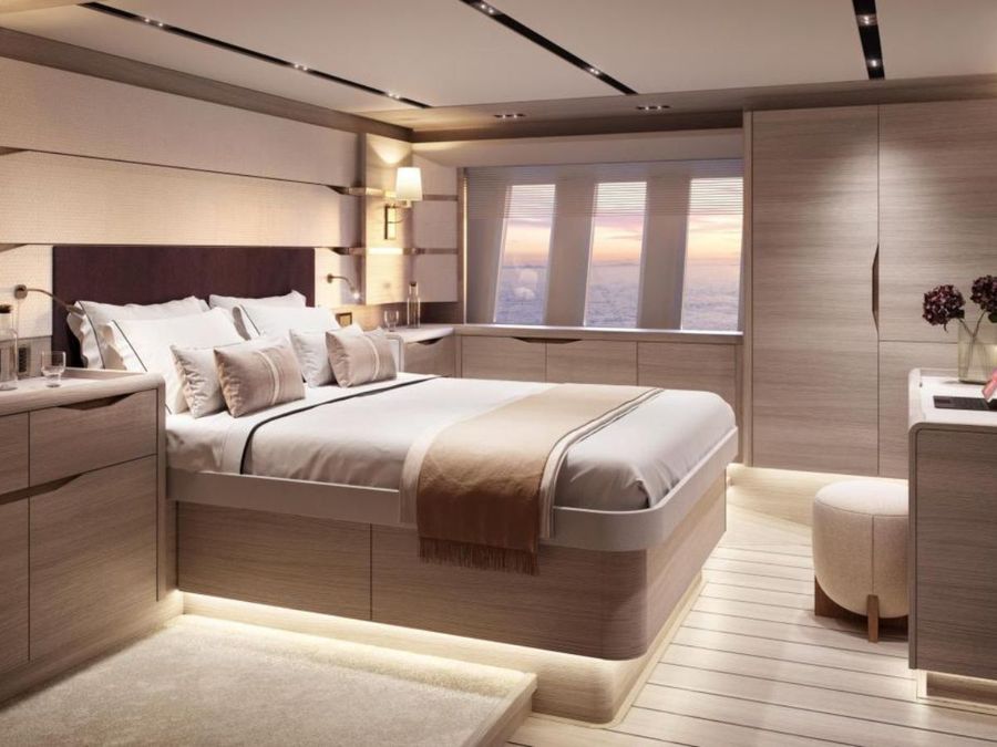 The Oyster 805 features four ensuite cabins; the master suite is open, spacious and luxurious