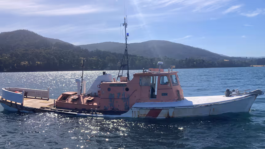 The boat sunk two afternoons ago after a mechanical failure. (Supplied- Tasmania Police)