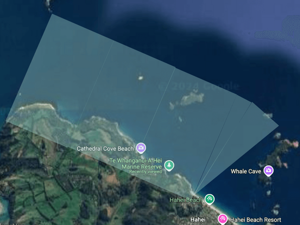 The location of the Te Whanganui-A-Hei Marine Reserve