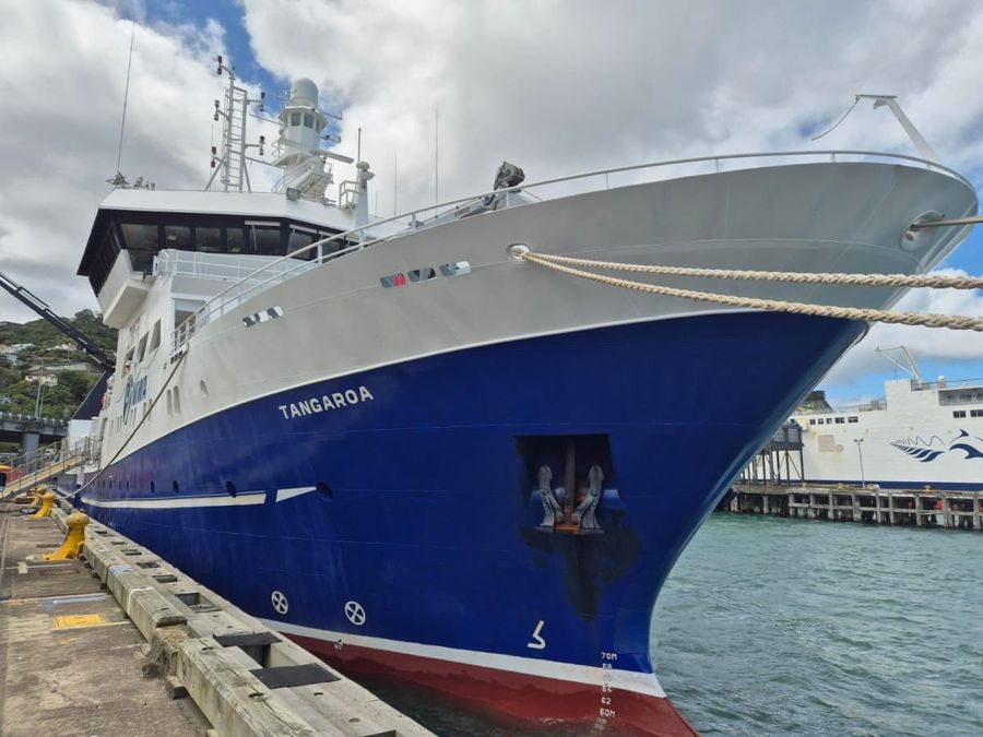 NIWA's research vessel Tangaroa docked in Wellington.