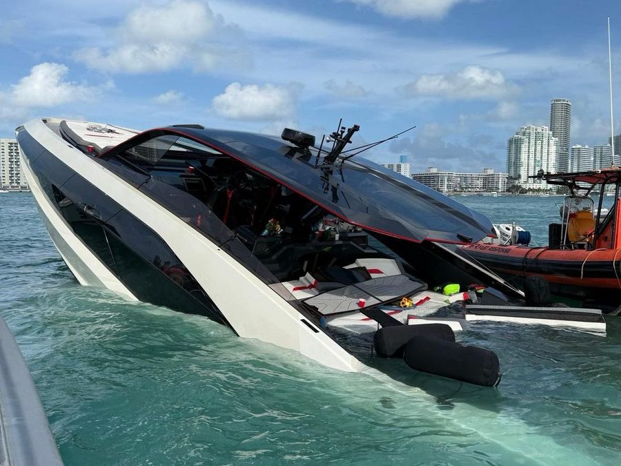 US Coast Guard responds to sinking of overloaded Lamborghini Yacht off Miami Beach