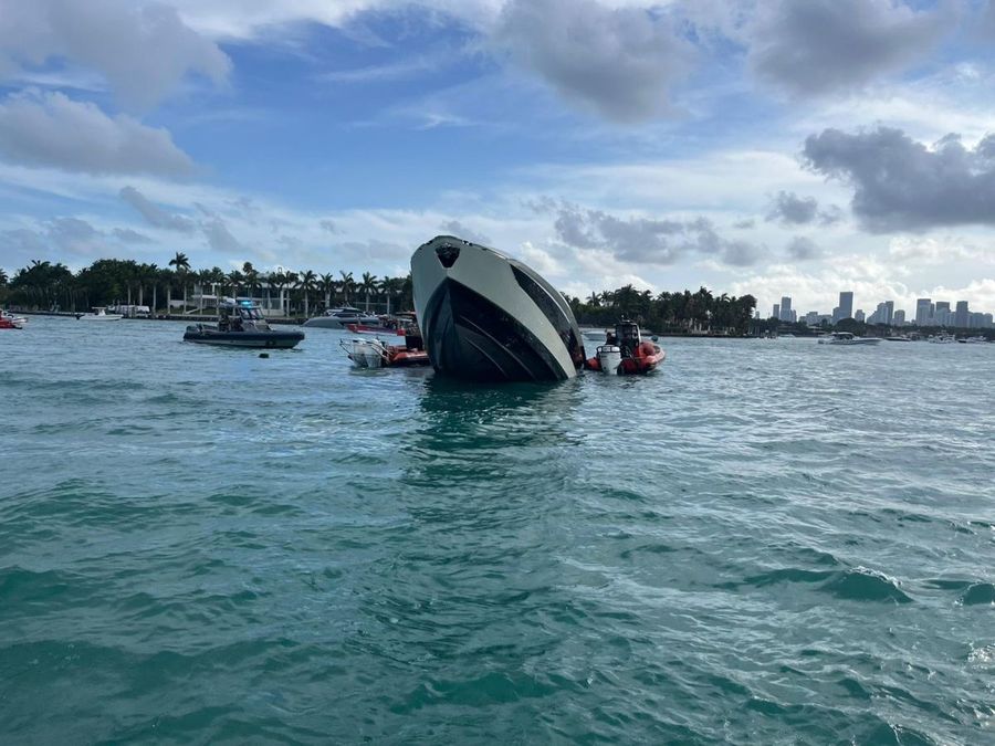 US Coast Guard responds to sinking of overloaded Lamborghini Yacht off Miami Beach