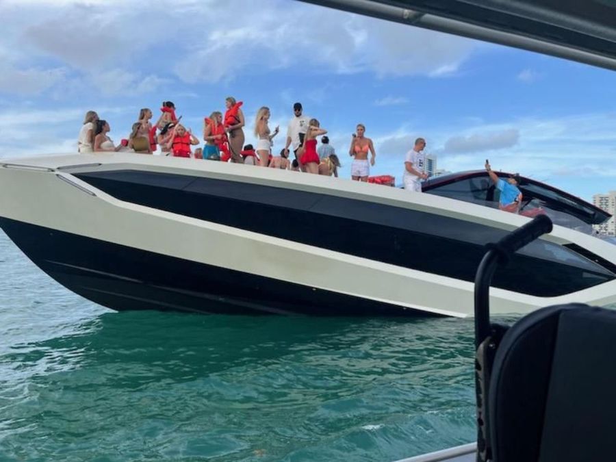 US Coast Guard responds to sinking of overloaded Lamborghini Yacht off Miami Beach