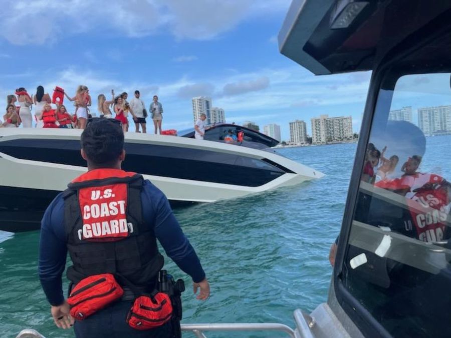 US Coast Guard responds to sinking of overloaded Lamborghini Yacht off Miami Beach