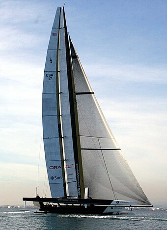 BMW Oracle's USA-17 training off Valencia, Spain in late January, 2010. Photo credit: Wikipedia