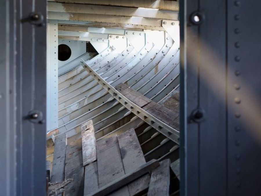 View-through-starboard-water-tight-bulkhead-door-ex-frigate-HMNZS-Canterbury-of-renewed-steel-framing.jpg