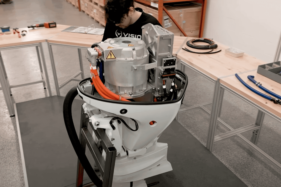 Vision says it adapted 95% of the 180E outboard's components to create its all-new electric inboard. Photo credit: Vision Marine Technologies