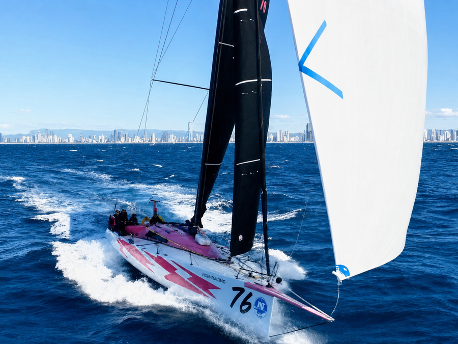 Vixen Racing just after the start of the 2026 Gold Coast Mackay Yacht Race