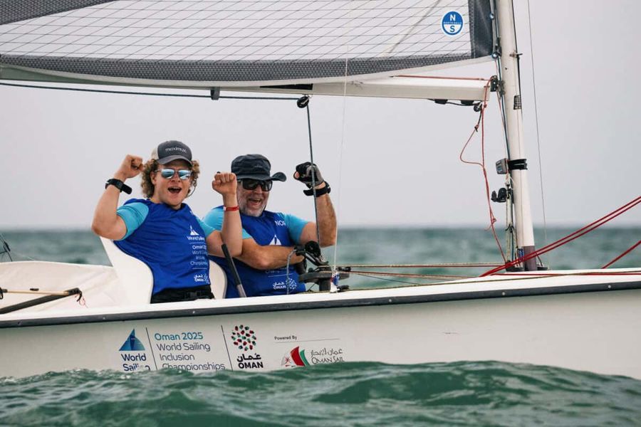 Competitors take part in the 2025 World Sailing Inclusion Championships at Barcelo Mussanah Resort in Oman on 5 December 2025.