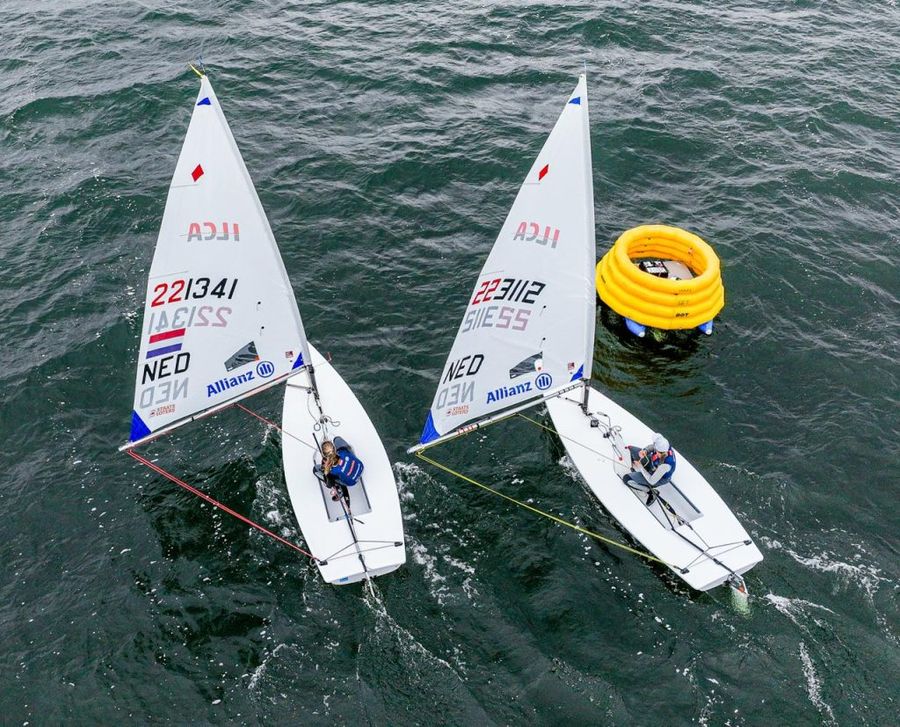 Squalls and shifts test 49er fleet on opening day at Almere Grand Slam, 02 June 2026