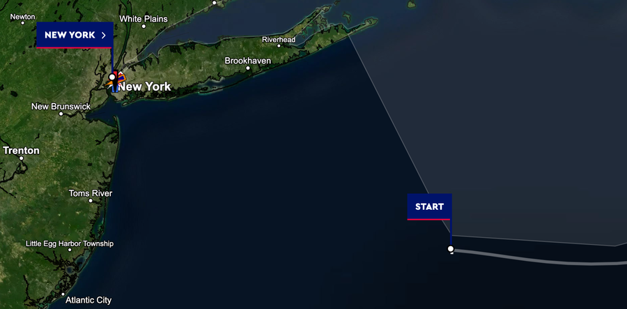 While the boats will launch from New York, in order to avoid migrating whales the race will formally start 150nm offshore