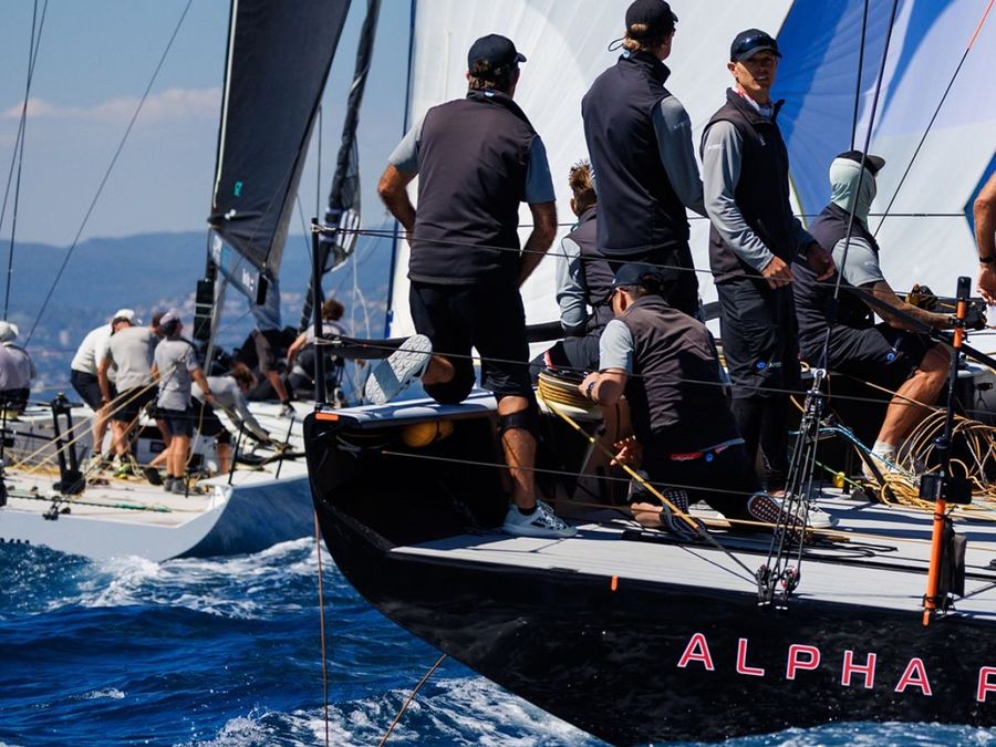 With Kiwi match racer Nick Egnot Johnson at the helm Alpha Plus hold off Gladiator to take the win