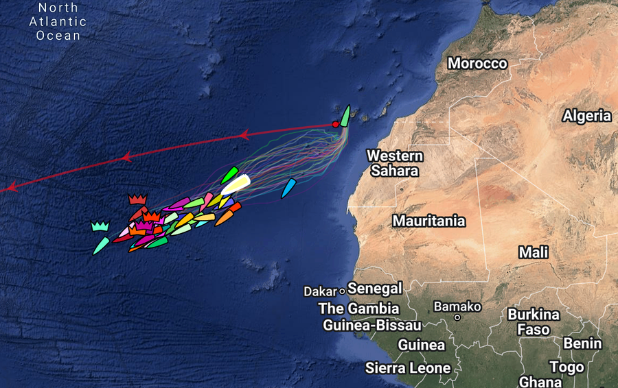 World Toughest Row - Glimmering Seas position is highlighted