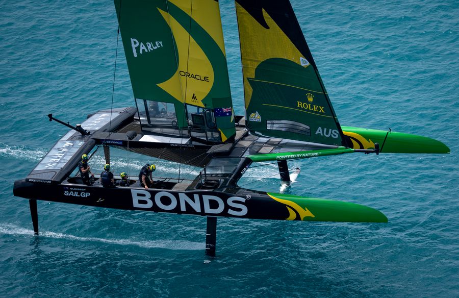 The Bonds Flying Roos F50 and athletes competing in SailGP Season 6.