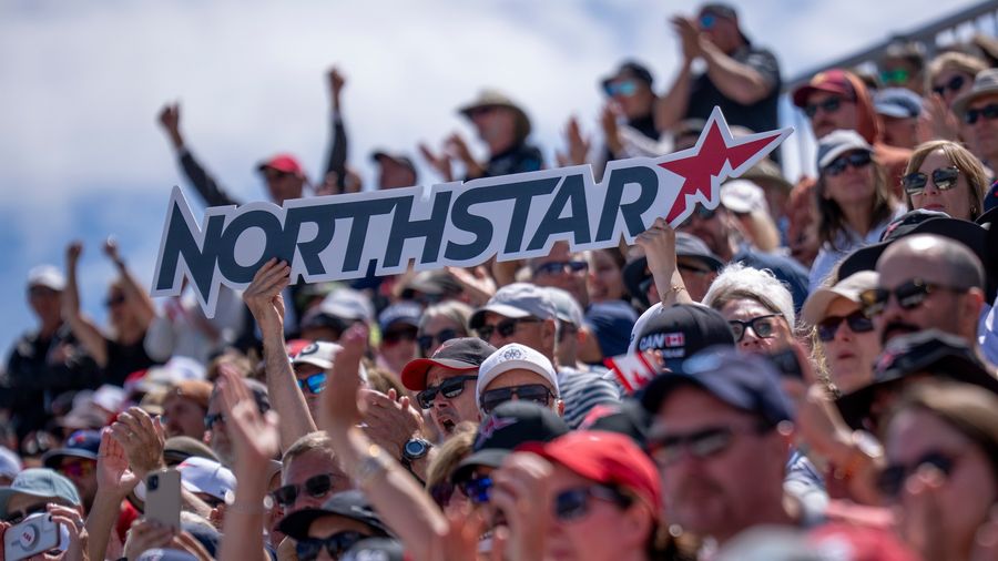 Grandstands packed with spectators during the Halifax event