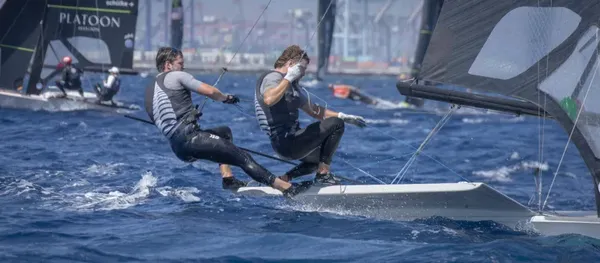 Mattias Coutts and Oscar Gunn competing on the opening day of racing.