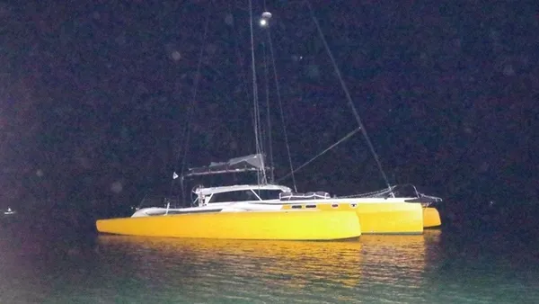 La Vagabonde III as she lay at anchor. Photo Credit: Shodoshima Coast Guard