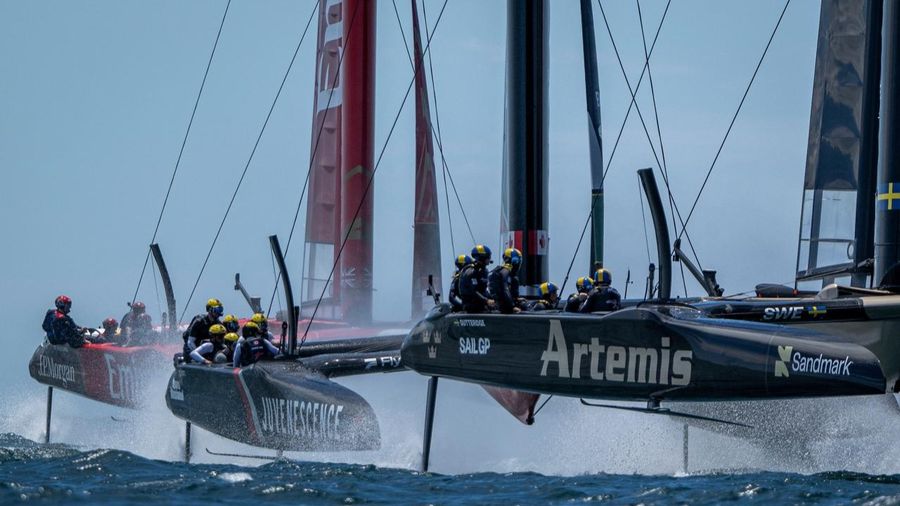 Artemis puts in a practice session ahead of racing in Perth