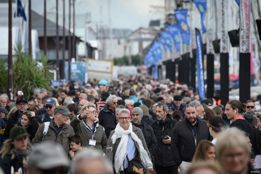 Crowds pack the Route du Rhum - Destination Guadeloupe village @ AFP
