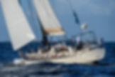 Jean Le Cam aboard his Swan 59, Alegria.