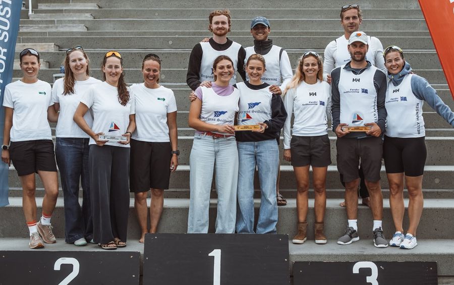 All smiles from the winning team after the Arendal thriller