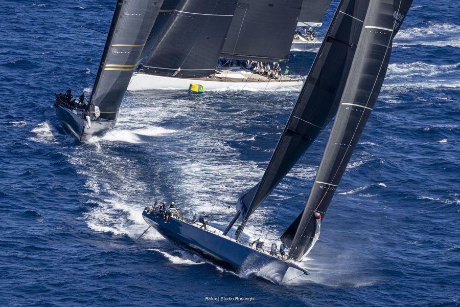 Leopard 3 claims the Rolex IMA Maxi 1 World Championship title at the 2026 Maxi Yacht Rolex Cup. Photo: Rolex/Studio Borlenghi