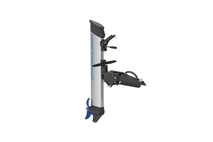 The ePropulsion kLite 750 electric outboard, designed for the kayak fishing market.