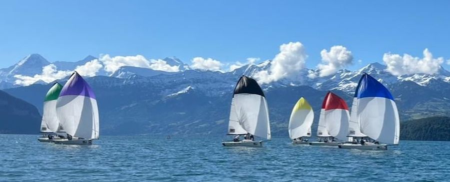 Action from the J70 Swiss series on the water
