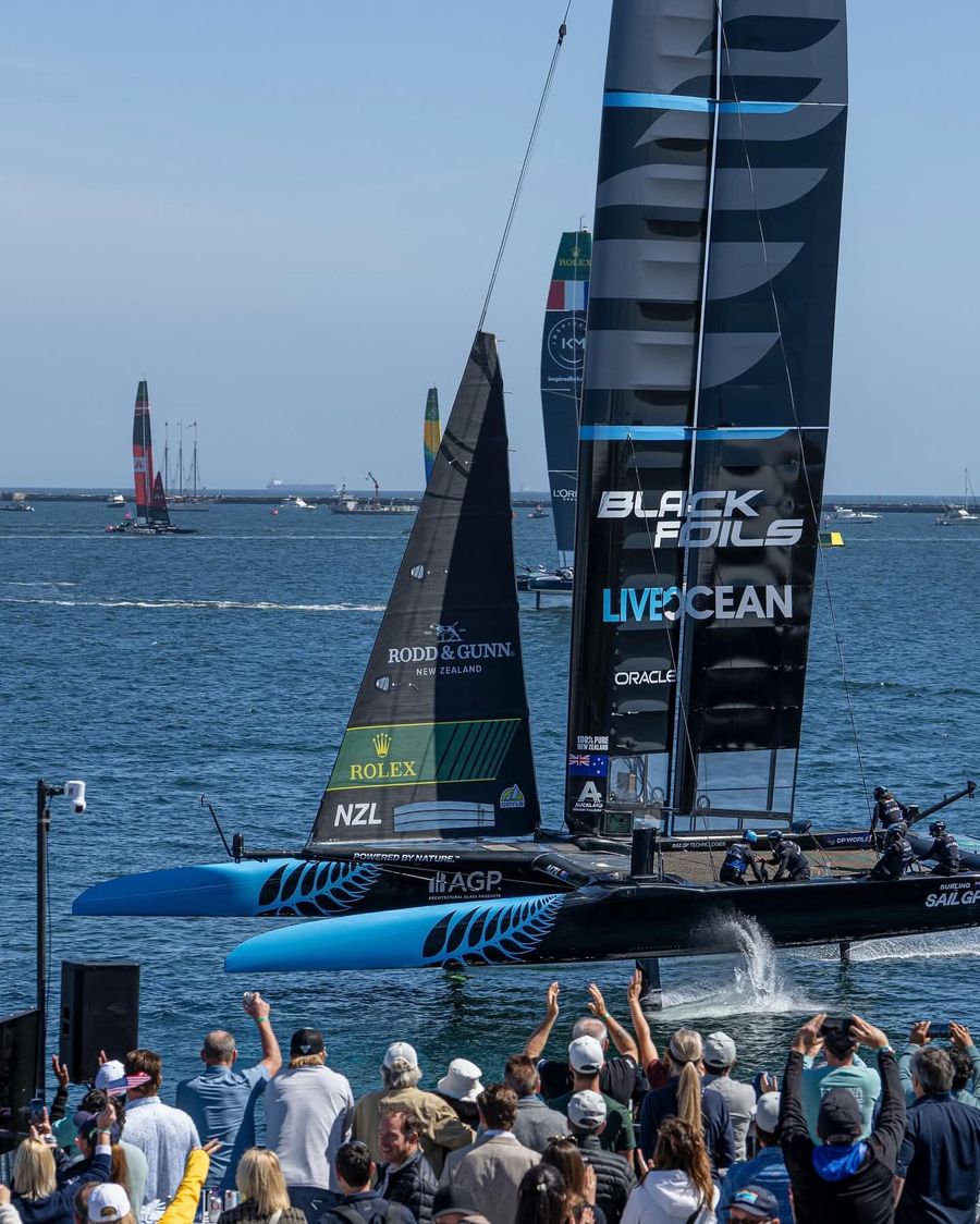Black Foils in LA. Photo credit: SailGP
