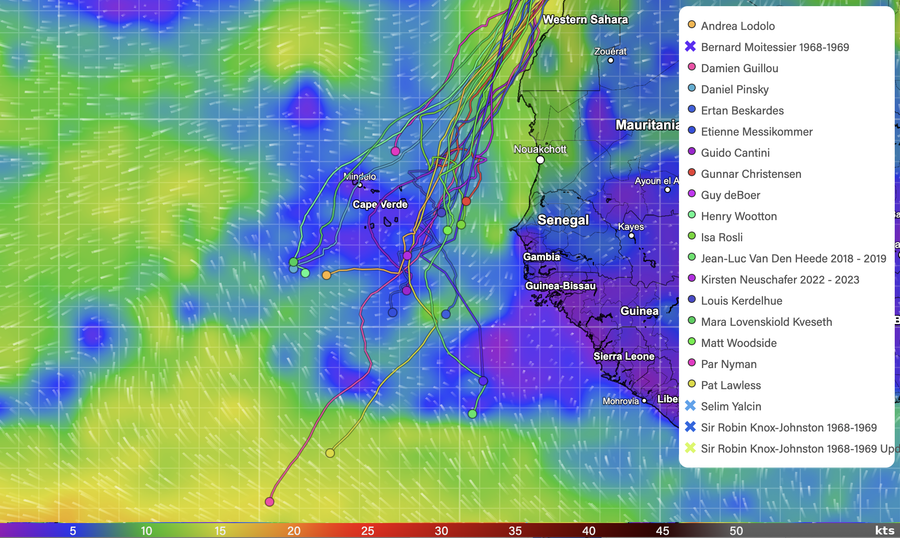 Todays Wind and Yacht map