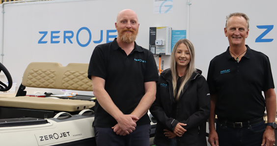 <em>Left to right: James Morton – CEO, Leisha Burrows – Zerojet NZ & Australia Sales Manager, Chris Baird – Executive Sales & Marketing Director.</em>