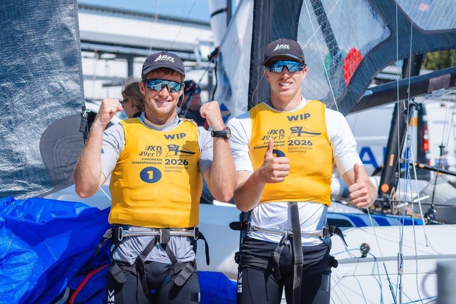 Menzies and Lee Rush defend European 49er crown for third title in a year, 13 July 2026