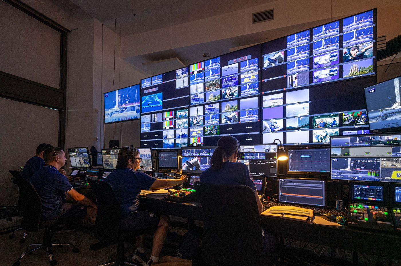 AC37 Broadcast Control Room August 30, 2024. Louis Vuitton Cup, Race Day 2  Broadcast TV Photo Credit: AC37 media