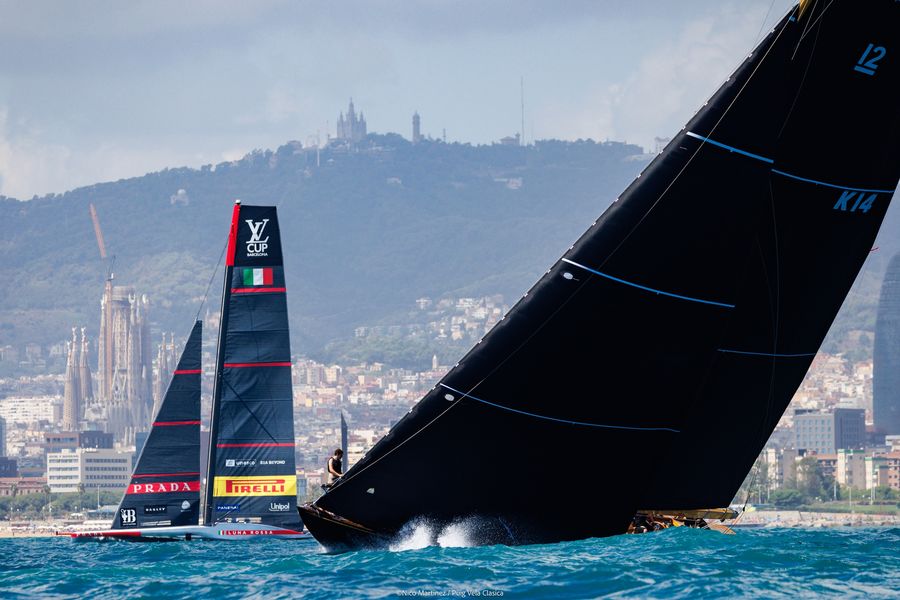 XVII Regata PUIG VELA CLÀSSICA BARCELONA. The classic beauty of the 12-metre yachts. Image credit : Nico Martinez via AC37 media