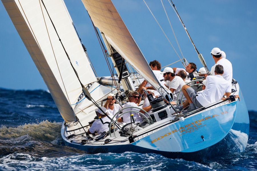 XVII Regata PUIG VELA CLÀSSICA BARCELONA. The 12 Metre Class yachts that competed in the America’s Cup from 1958 through to 1987. Image credit : Nico Martinez via AC37 media.