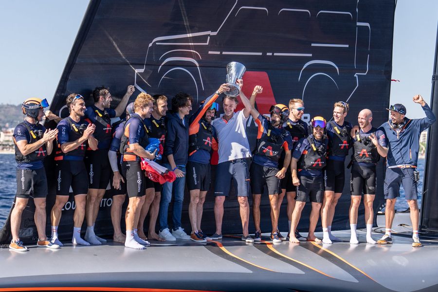 October 04, 2024. Louis Vuitton Cup Final, Race Day 7. INEOS BRITANNIA, winners of the Louis Vuitton Cup. Photo Credit AC37 media