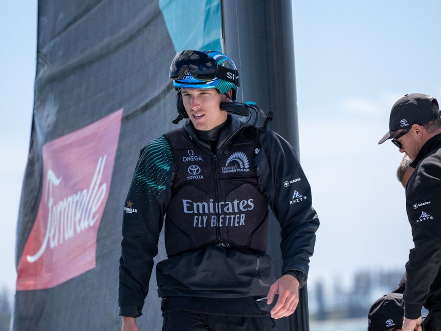 Emirates Team New Zealand put their AC40 through its paces on Auckland waters.