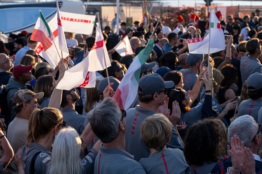 The Race Village opening ceremony at the Louis Vuitton 38th America's Cup Preliminary Regatta in Sardinia, 21 May 2026.