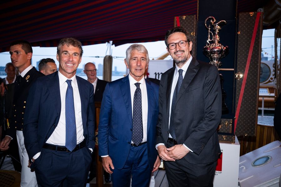 Italy's tall ship Amerigo Vespucci provided a stunning backdrop for the America's Cup in New York during the 250th anniversary independence celebrations.