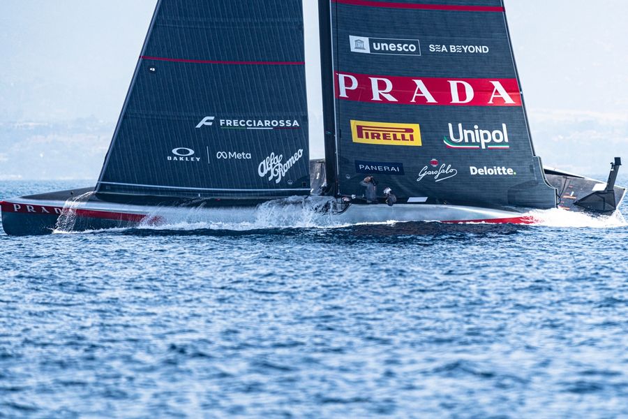 Luna Rossa putting the AC38 boat through its paces.