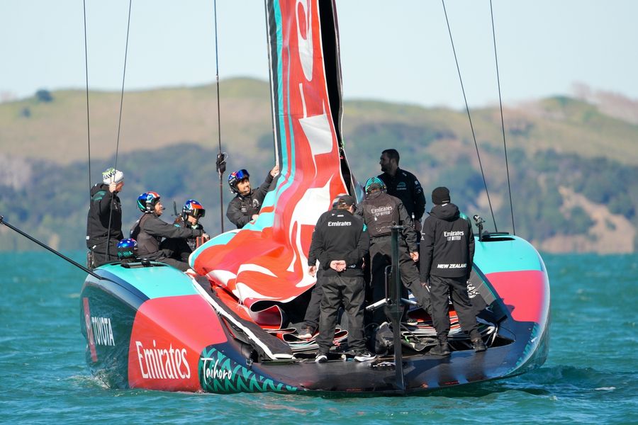 Emirates Team New Zealand's AC75 Taihoro during Day 20 of America's Cup Recon, 5 August 2026.