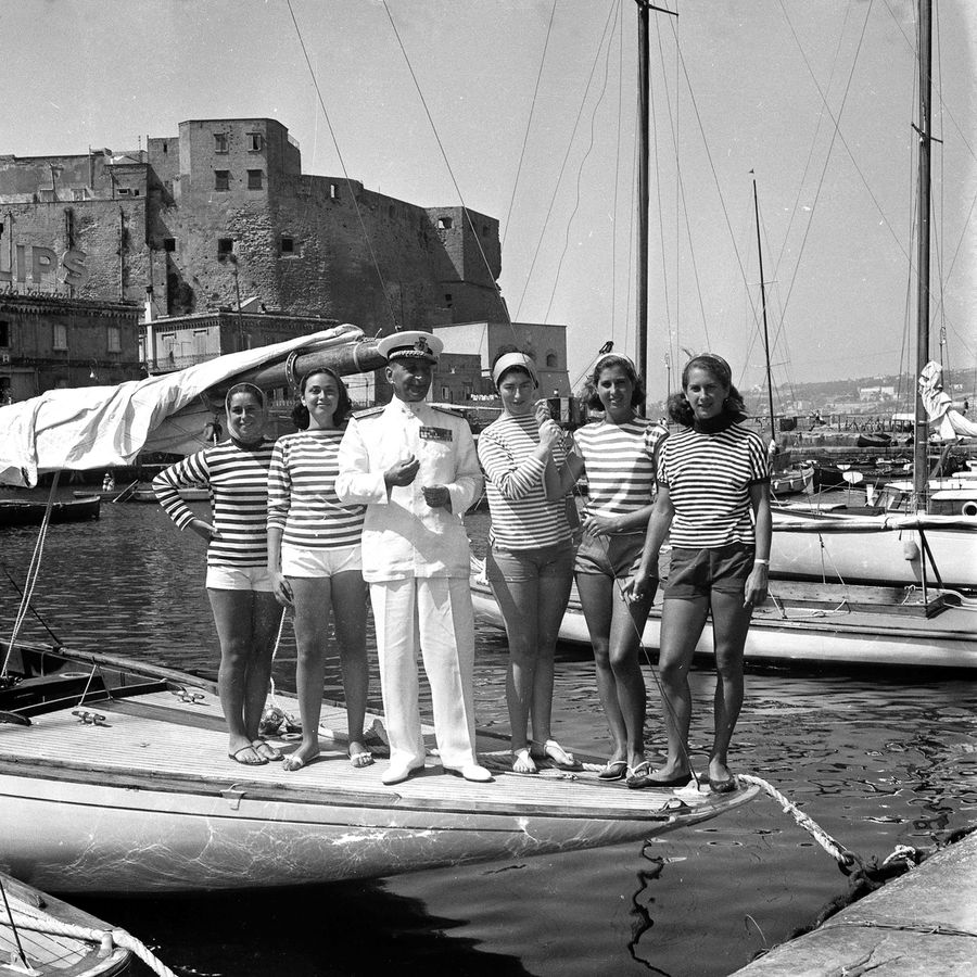 Sail racing between Naples and Capri, hosted by Circolo Canottieri Savoia, July 1957.