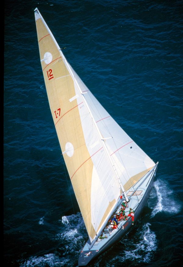Italia, the Italian challenger, during the 1986/87 America's Cup campaign.