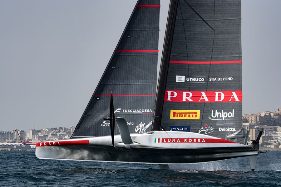 Day 20 of AC38 recon sees Luna Rossa put through her paces on 26 August 2026. Photo: Ivo Rovira / America's Cup