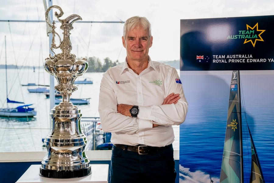 14 May 2026: Team Australia CEO Grant Simmer at the Louis Vuitton 38th America's Cup team announcement.