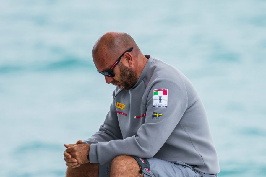 Max Sirena, team director and skipper of Luna Rossa Prada Pirelli, on Race Day 1 of the 36th America's Cup Match in Auckland, March 2021.