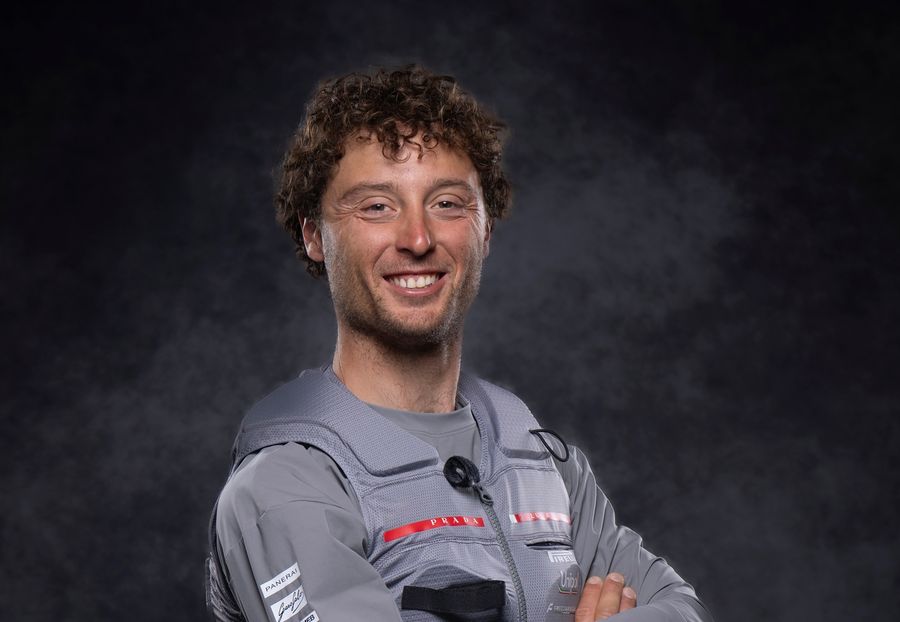Gianluigi Ugolini, trimmer for Luna Rossa Team 2, pictured at crew portraits for the Preliminary Regatta in Sardinia, 20 May 2026.