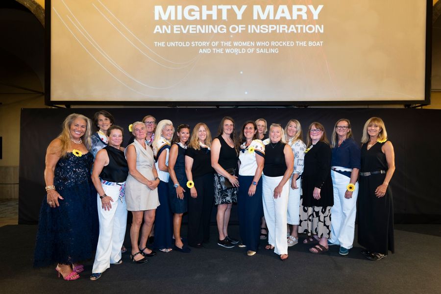 Guests take in the Mighty Mary screening held at Foqus Foundation, part of the Louis Vuitton 38th America's Cup Preliminary Regatta in Naples on 21 September 2026.