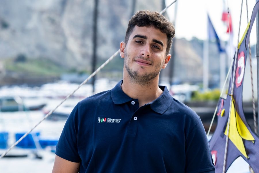 IT intern Adriano on the job at the Louis Vuitton 38th America's Cup Preliminary Regatta in Naples. Photo: Ricardo Pinto/America's Cup