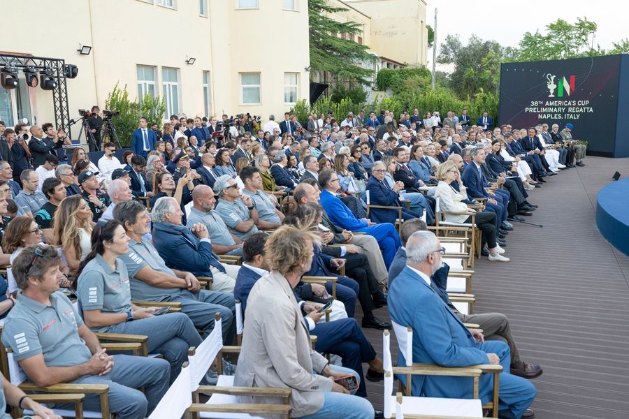 Crowds gather for the Naples official host opening of the 38th America's Cup Preliminary Regatta on 22 September 2026.